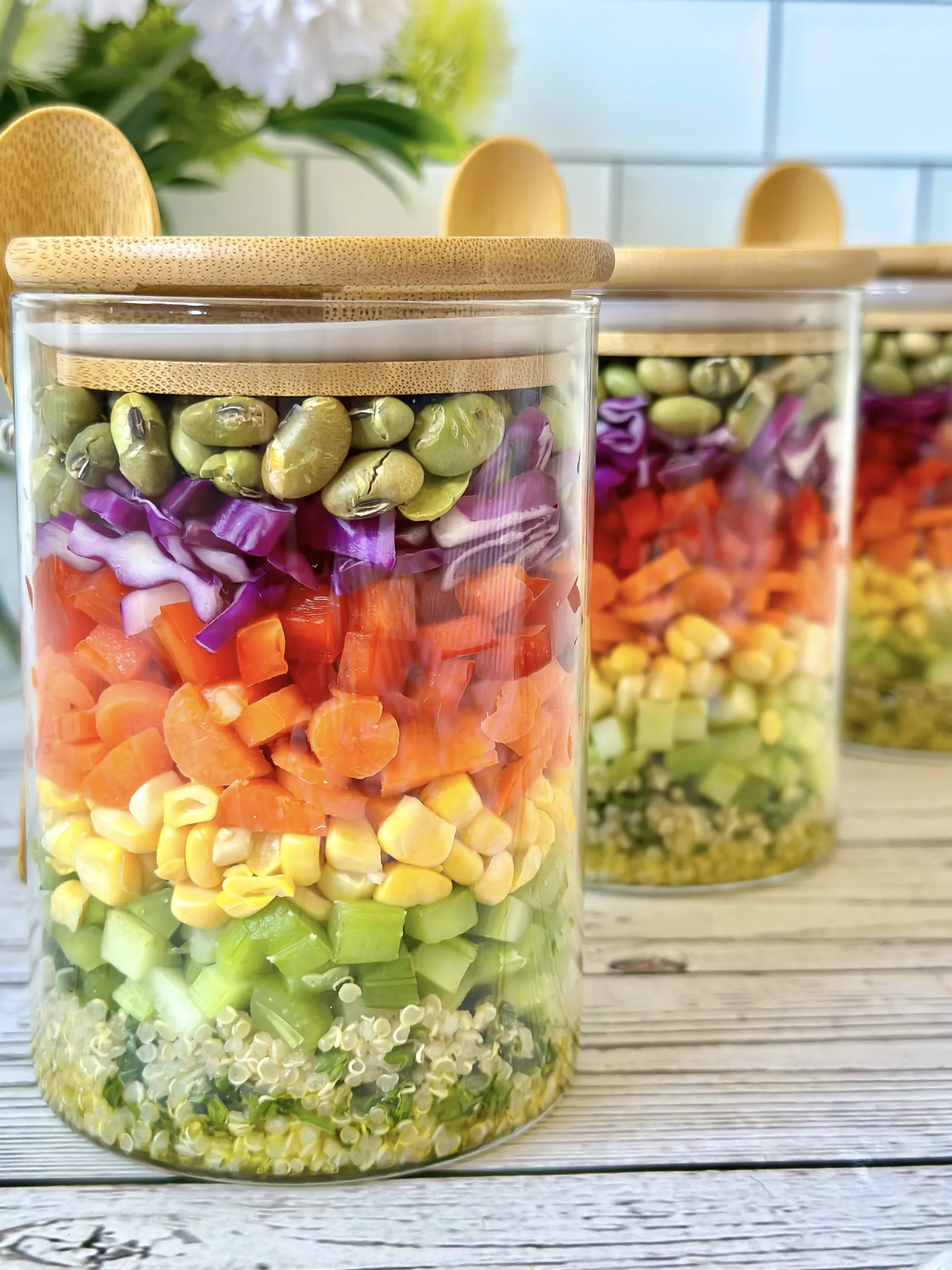 Rainbow Veggie Mason Jar Salad