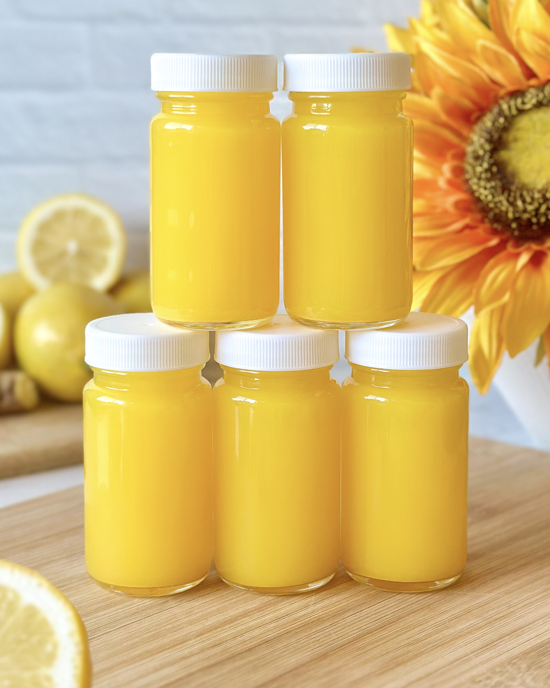 Lemon Ginger Turmeric Wellness Shots - Claire Bear Bites